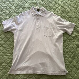 Sid Mashburn White/Light Gray/Light Blue Polo Shirt